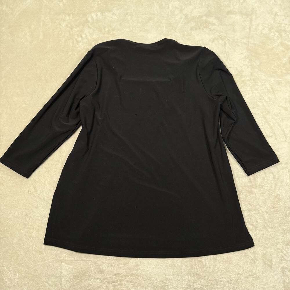 Sympli Women's Size 8 Black Square Neck 3/4 Sleeve Tunic Top Canada Minimalist - Picture 6 of 9